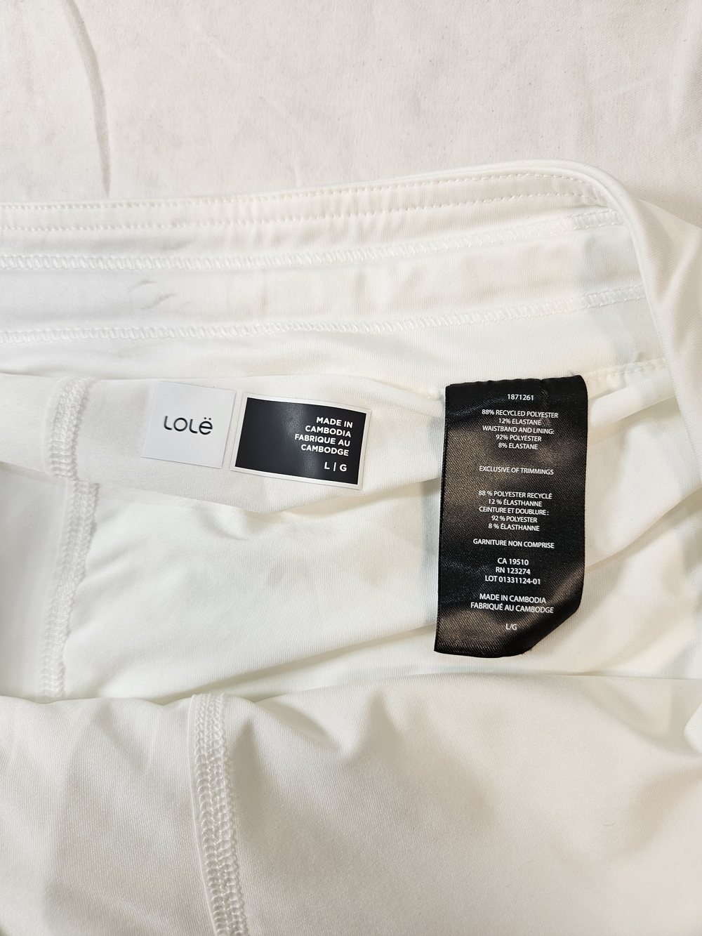 Lole White Pleated Athletic Tennis Skort with Hidden Pockets Asymetric NWT Large - Picture 6 of 8